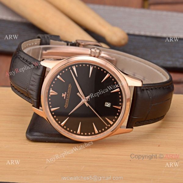 Best Copy Jaeger-LeCoultre Master Rose Gold Silver Face Watch Simple Design