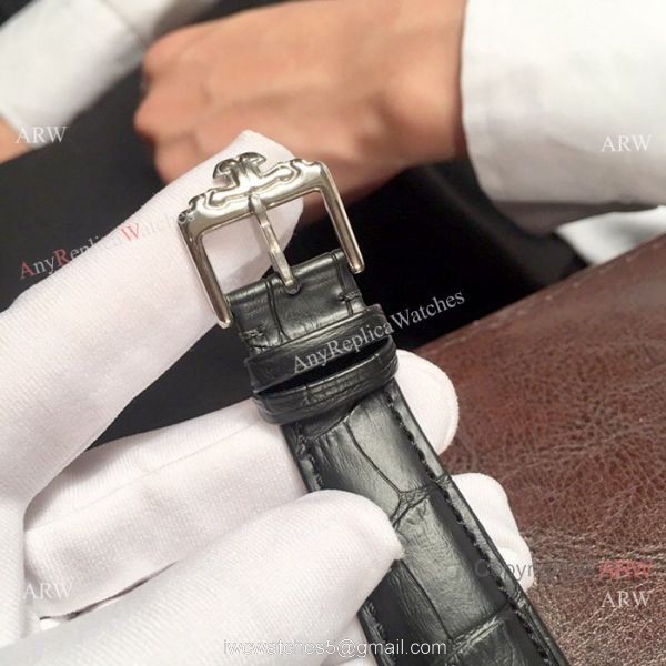 Jaeger-LeCoultre Tourbillon Silver Dial Black Leather Strap 42mm Watch