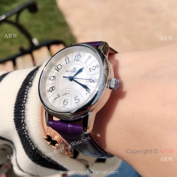 Low Price Jaeger-LeCoultre Rendez Vous Lady Watch SS Purple Leather Strap