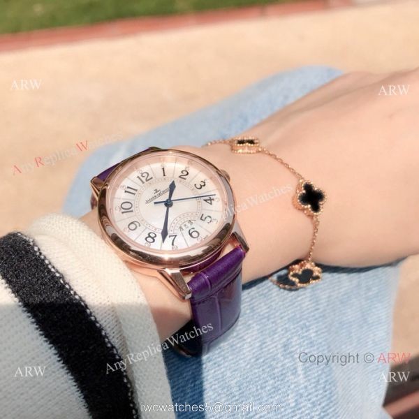New Copy Jaeger-LeCoultre Rendez Vous 33mm Watch Rose Gold Purple Band