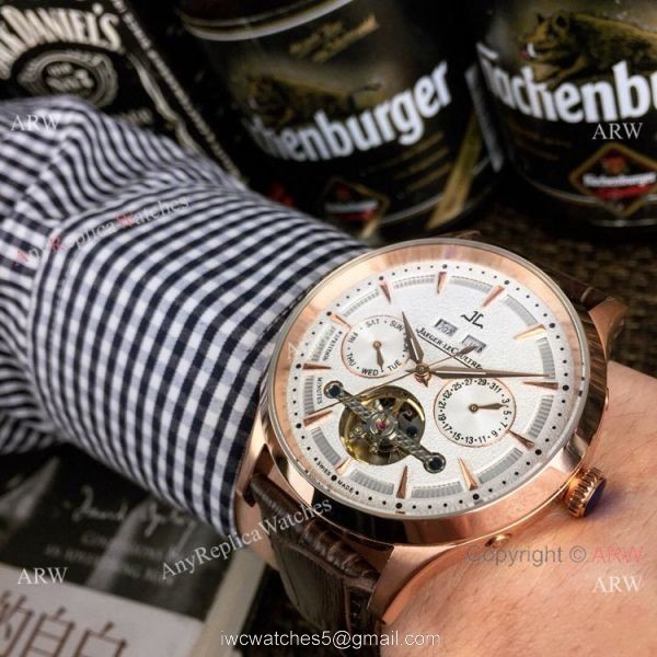 Jaeger-LeCoultre Master Grande Tradition Tourbillon Rose Gold White Watch 2019 Copy