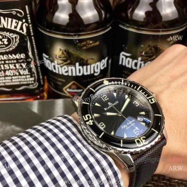 Copy Blancpain Fifty Fathoms Quartz Watch Blue Dial Blue Bezel