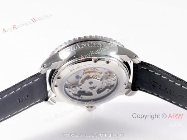 Swiss Replica Blancpain Fifty Fathoms Tourbillon Watch SS Black Dial