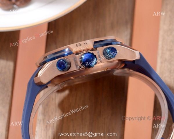2019 Replica Hublot Big Bang Perpetual Calendar watch Rose Gold Blue Face