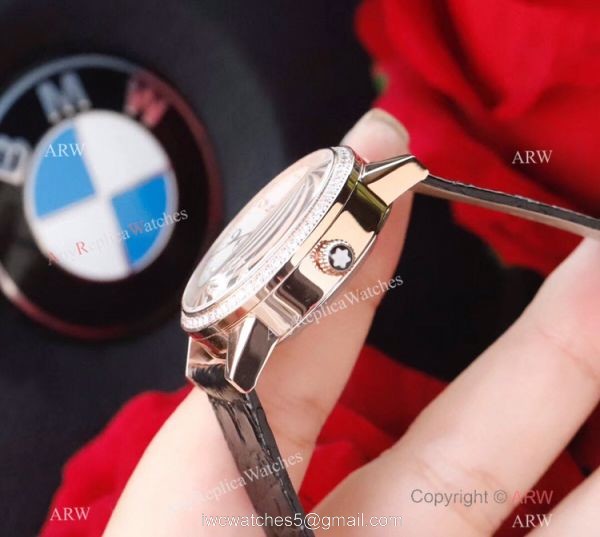 Mont Blanc Knock Off Boheme Date Rose Gold White Watch Ladies size