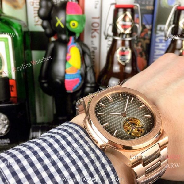Best Replica Patek Philippe Tourbillon Watches 40mm Rose Gold and White
