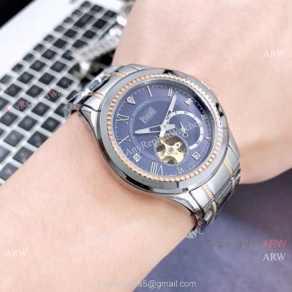 New Replica Piaget Tourbillon Watch 2-Tone Rose Gold Sapphire Glass