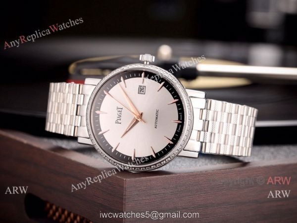 AAA Replica Piaget Altiplano Date Watch Rose Gold Diamnd bezel