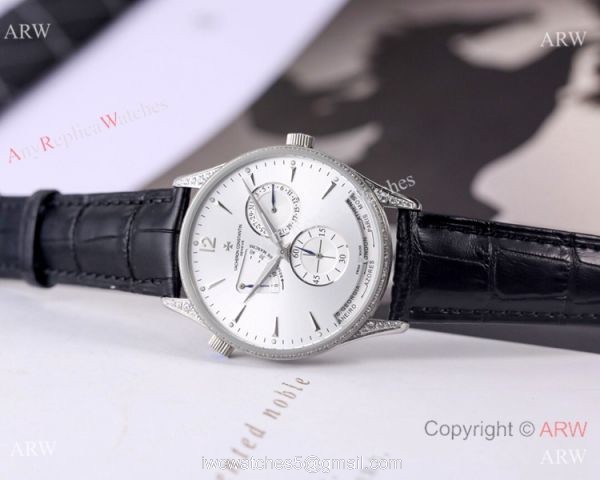 Clone Vacheron Constantin Power Reserve watch SS Diamond Black Dial