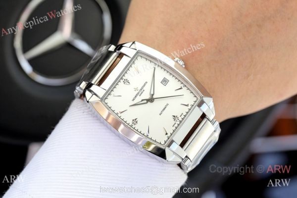 Copy Vacheron Constantin Malte Stainless Steel White Face Watch 40mm