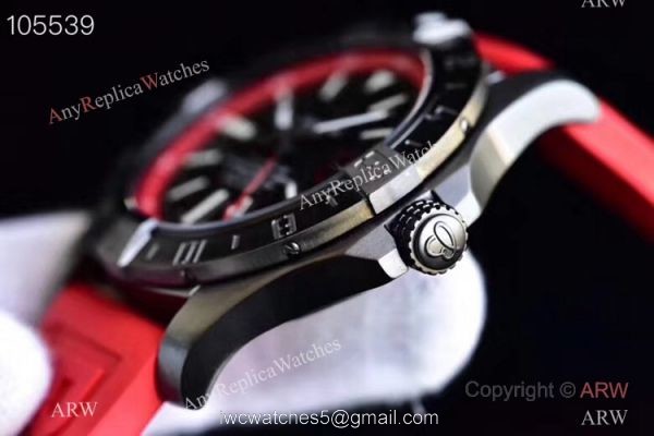 GF Swiss Grade Replica Breitling Avenger II GMT Watch SS Red Rubber Strap