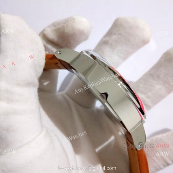 Copy Luminor Panerai White Dial Brown Leather Band Watch 44mm PAM00113