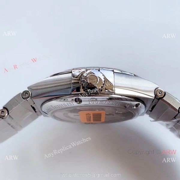 VSF Swiss Replica Omega Constellation Stainless Steel Black Diamond Watch