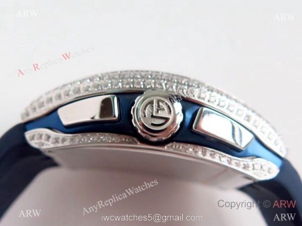 Swiss Clone Franck Muller Vanguard Yachting Blue Dial diamond Watch 7750 Movement