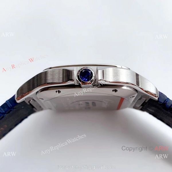 Hbbv6 Replica Cartier Santos Swiss 9015 Gradient Blue Dial Watch