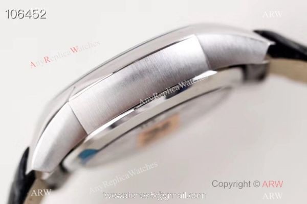 Swiss Grade 1 Omega De Ville Co Axial White Dial Leather Strap Watch VS Factory