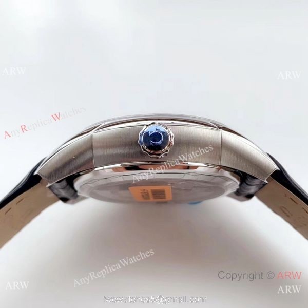 VS Factory Omega De Ville Co-Axial Men Watch Blue Dial Blue Leather Strap