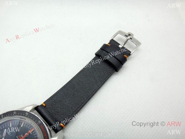 (OM)Swiss Replica Omega Speedmaster Moon SS Black Bezel Watch