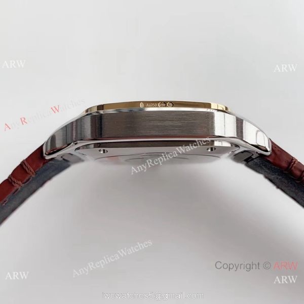 Swiss Replica Cartier Santos Two Tone White Dial Watch HBBv6 Factory