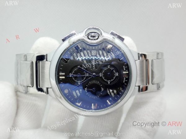 Cartier Ballon Bleu De Stainless Steel Chronograph Watch Replica