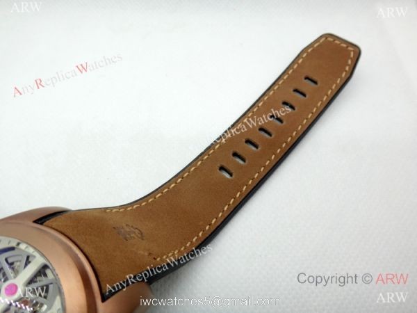 Copy Corum Bubble Squelette Automatic Watch Brown Case White Face