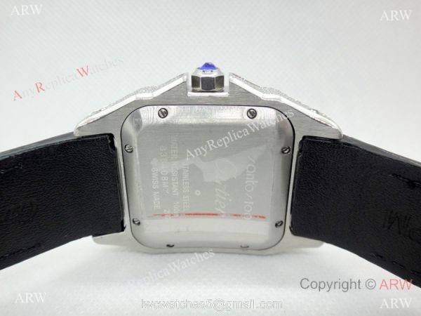 Cartier Santos Diamond Replica Watch Stainless Steel QUARTZ 39mm
