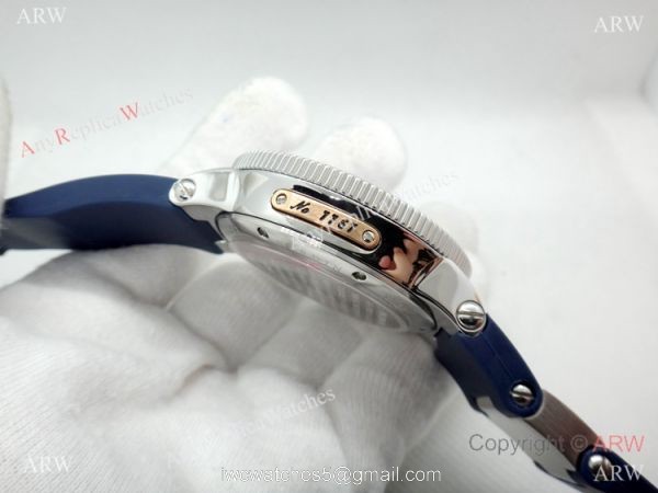 SWISS Replica Ulysse Nardin Marine Watch Blue Chronograph Dial Blue Rubber Strap