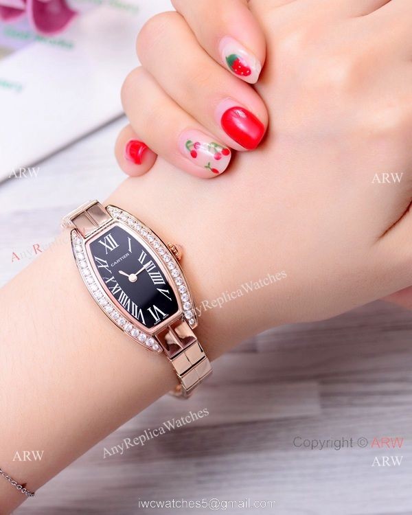 New Copy Cartier Mini Tonneau Stainless Steel White Dial 25mm Watches