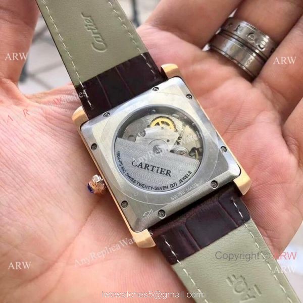Buy Replica CARTIER Tank Automatic Watches SS Black Dial