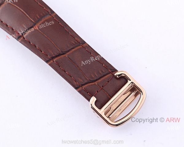 Cartier Tank Solo Moonphase Copy Watch White Dial Black Leather Strap