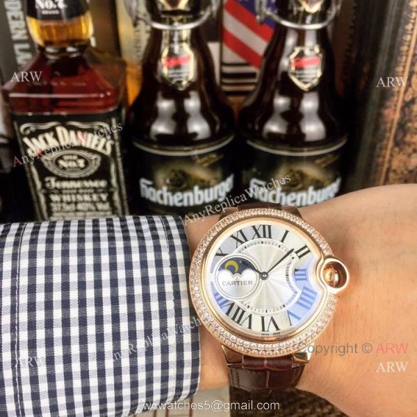 AAA Quality Cartier Ballon Bleu de Moon phase Diamond Copy watch