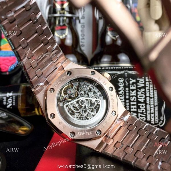 Audemars Piguet Royal Oak Skeleton Replica Watch Rose Gold Case