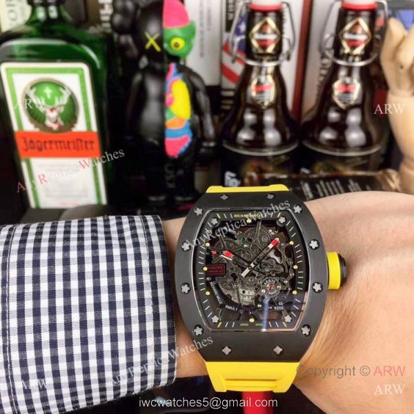 Richard Mille AAA Watches RM035 AMERICAS Red Rubber Strap