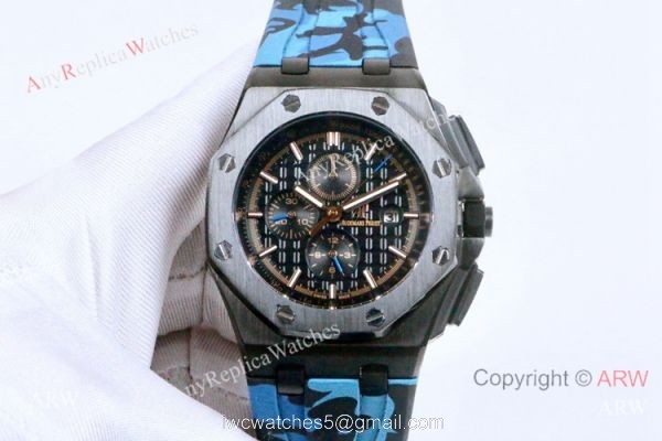 Clone Audemars Piguet Royal Oak Offshore 45mm Watches Brown Face Camouflage strap