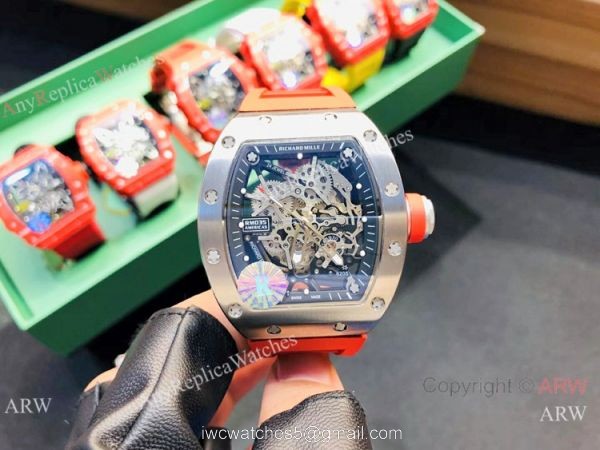 Copy Richard Mille RM035-Americas Watch SS Orange Rubber Band