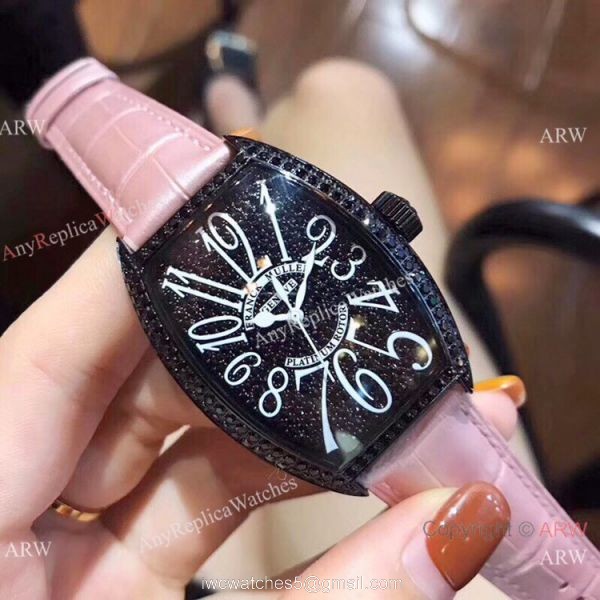 Franck Muller Platinum Rotor Black Diamond Men Watch Knock off Watches China