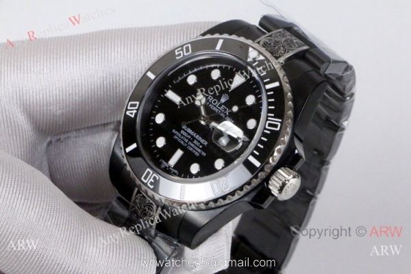 Rolex Submariner Black Ceramic Replica Wristwatch Tattoo Case