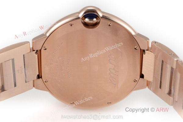 (CR) Swiss Copy Cartier Ballon Bleu de 42mm Watch Rose Gold Diamond