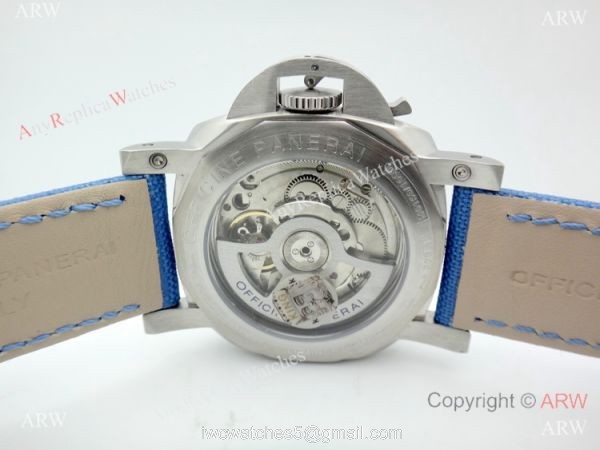 Copy Panerai Luminor Marina PAM 687 Automatic Watch SS Blue Leather Strap