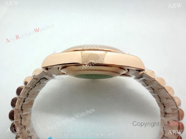 Replica Presidential Rolex Day Date 40mm Rose Gold Black Onyx Dial Watch