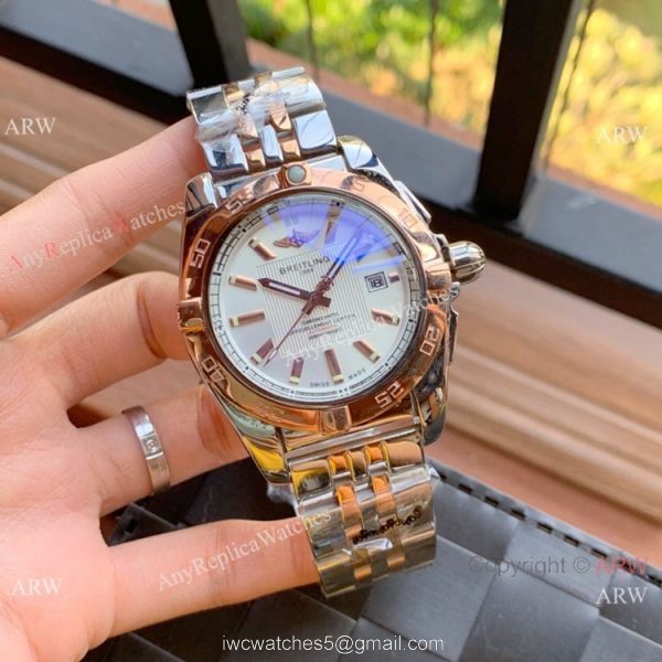 New Copy Breitling Chronomat 01 43mm Watches Two Tone and White