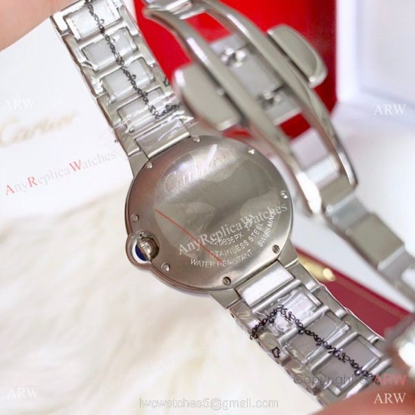 Copy Cartier Ballon Bleu SS Diamond Leopard Watch Swiss Quality