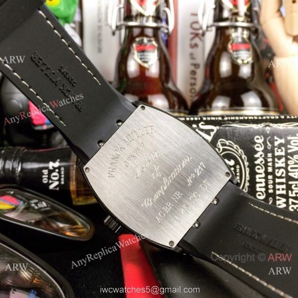 Replica Franck Muller Vanguard Yachting watch Black Dial Gray Gummy Band