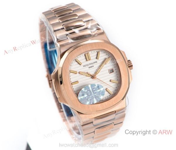 (OE) Swiss Replica Patek Philippe 5713 G Nautilus Watch Rose Gold White Face