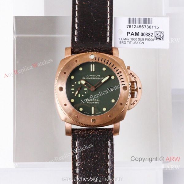 (VS) 1-1 Swiss Copy Panerai Luminor Submersible P9000 Bronzo Watch Pam382