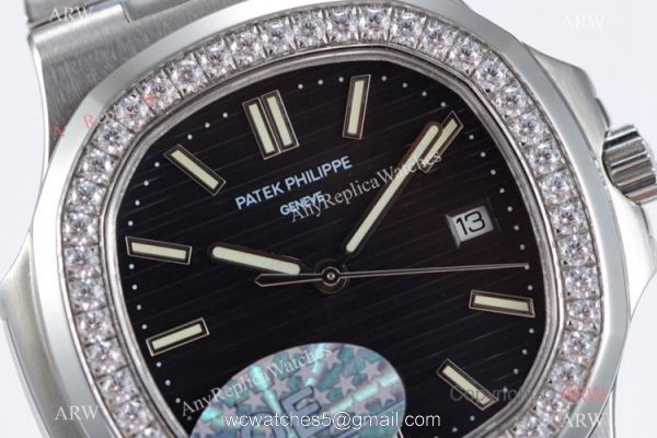 OE Factory Best Replica Patek Philippe 5711 G Nautilus SS Diamond Watches