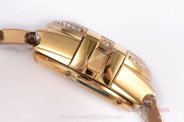 Swiss Replica Omega Constellation 27mm Watch Yellow Gold Pink MOP Dial