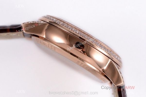 (VC) Vacheron Constantin Patrimony Moon Rose Gold Diamond Watch Swiss Replica