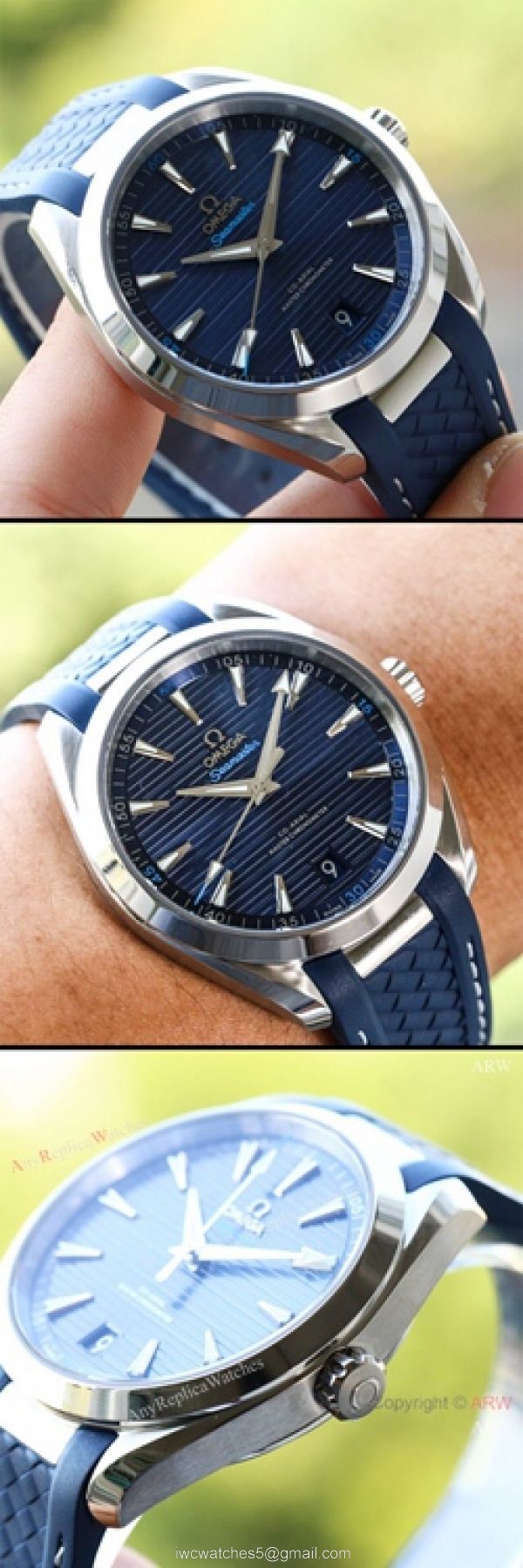 VS Replica Omega Seamaster Aqua Terra 150m MASTER watch Blue Dial Blue Rubber Strap