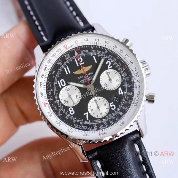 JF Factory Copy Breitling Navitimer 01 Automatic Chronograph Watch SS Blue Dial